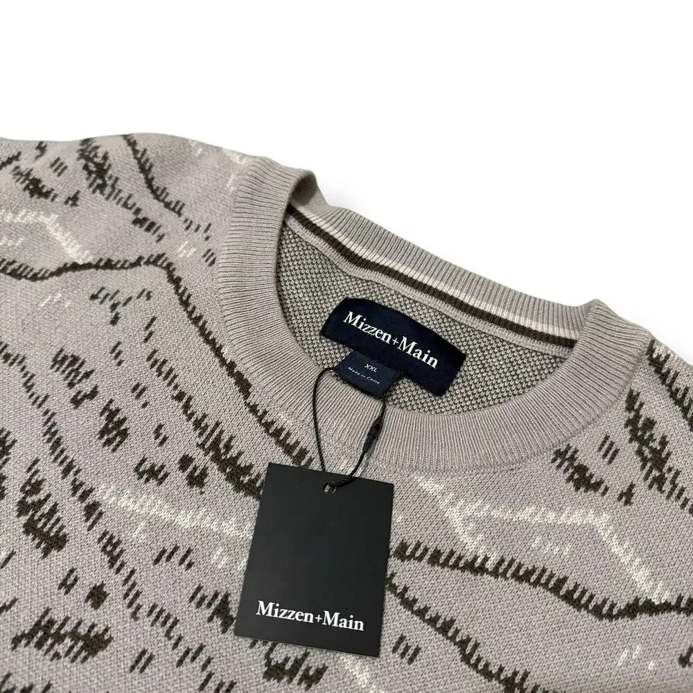 Mizzen+ Main Hillcrest Crewneck Sweater Gray Men's Size XXL New